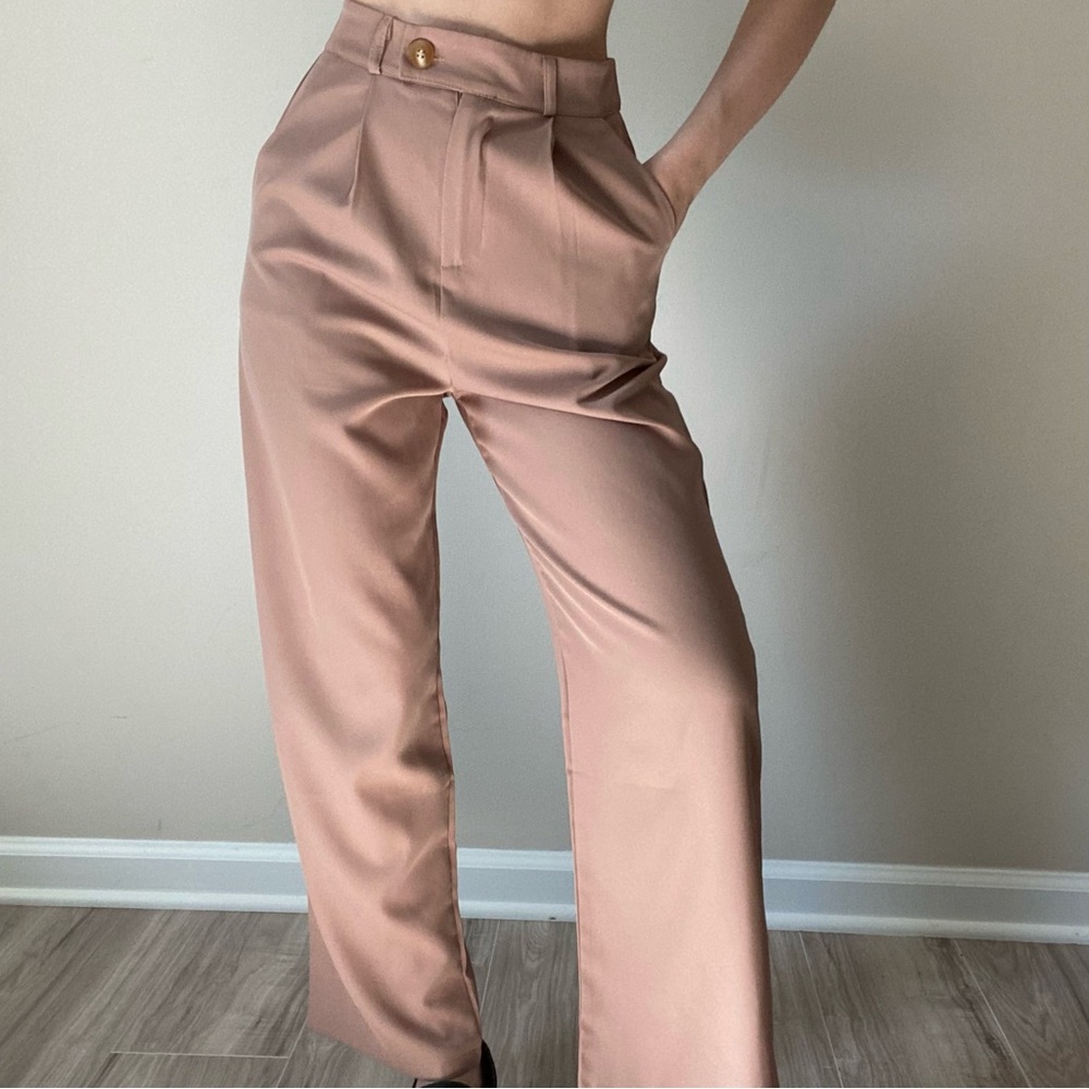 Tan high rise work pants women's size S